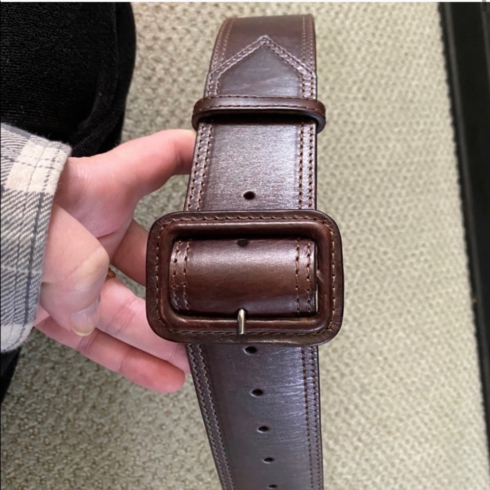 Auth. Burberry Brown Leather Size 6 Women’s Belt